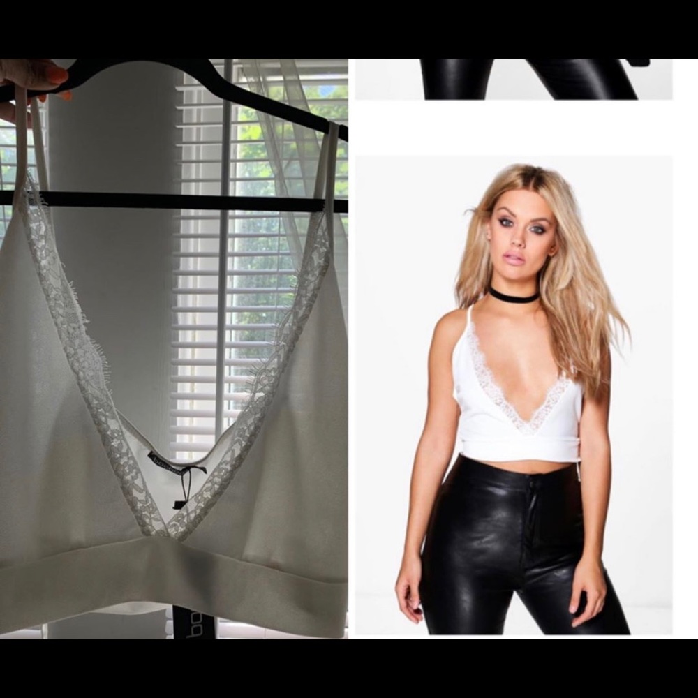 White lace crop top